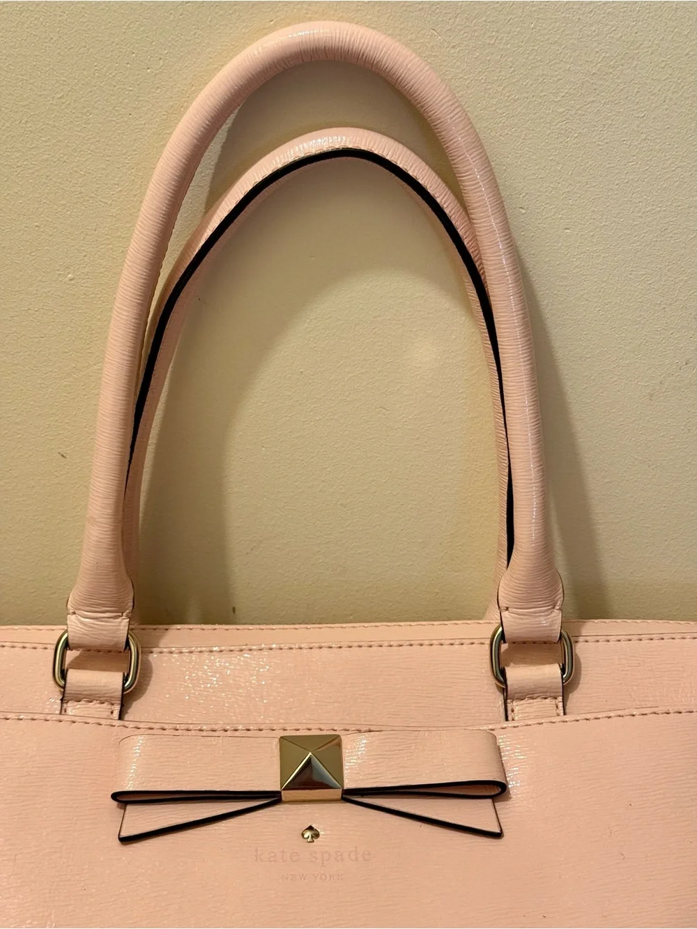 Kate Spade Beacon Court Jeanne Patent Satchel Bag - Blush Pink Bow (Like New)